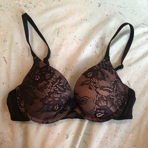 Black lace push up bra